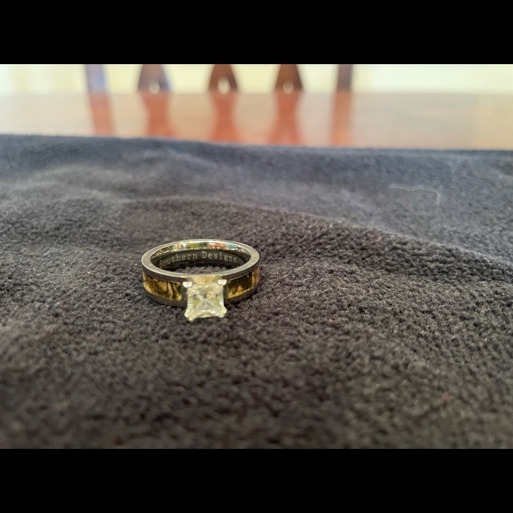 Camo Solitaire Ring